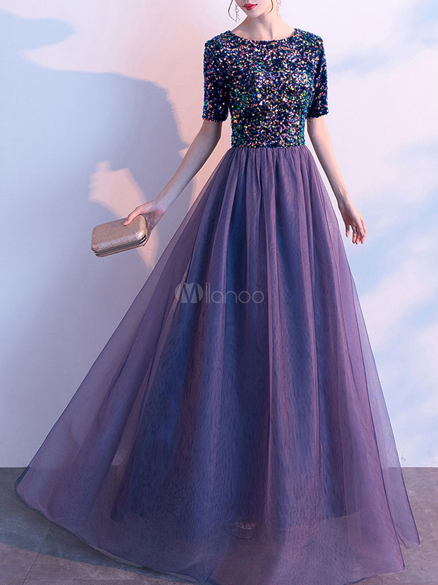 vestito viola lungo cheap online