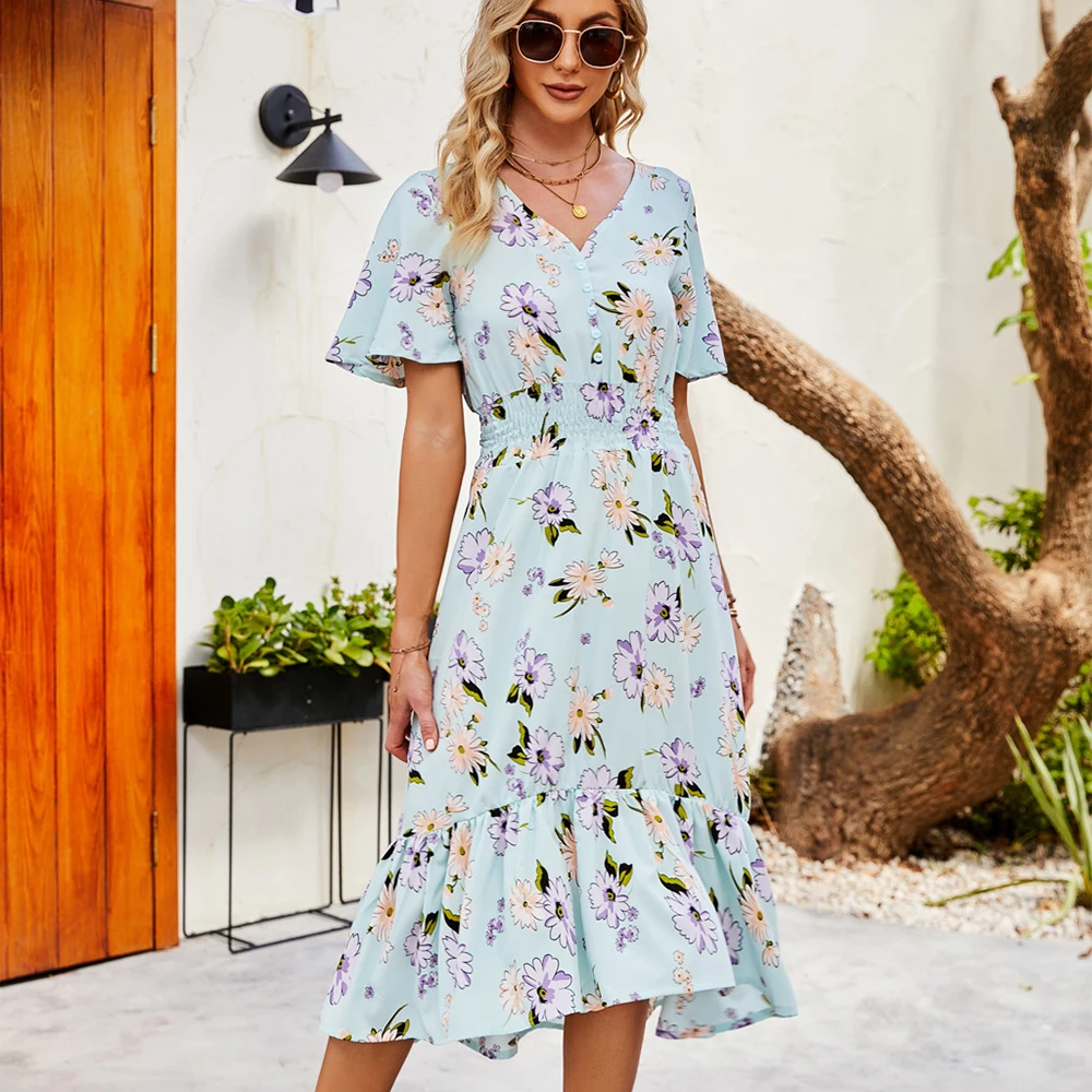 luoyiyang casual floral dresses for women
