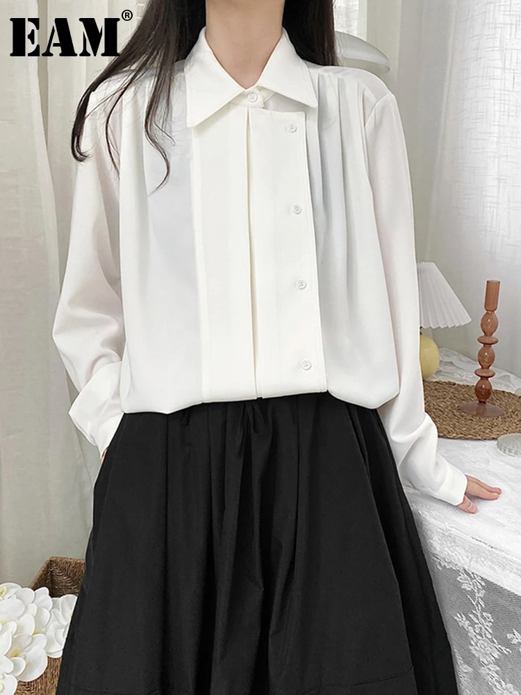 eam loose fit white pleated big