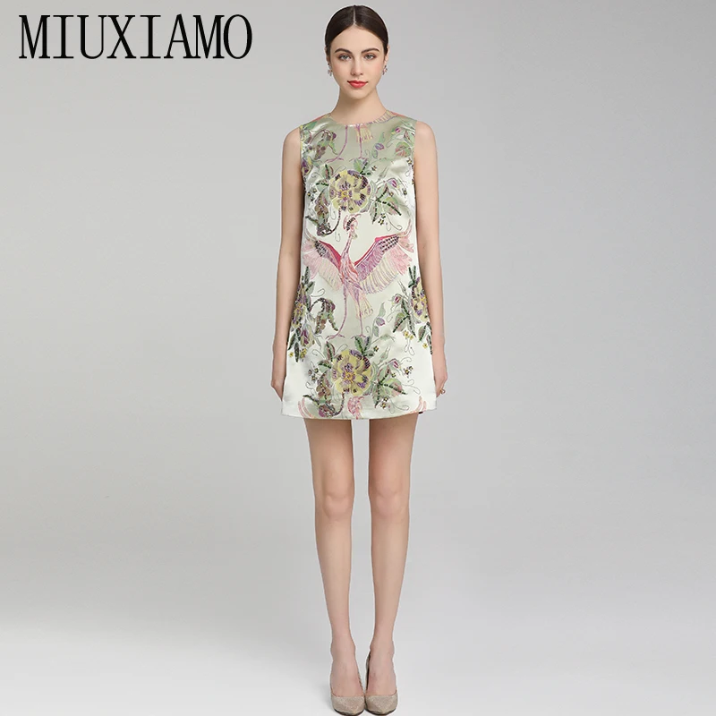 miuximao clothing sleeveless slim waist brocade